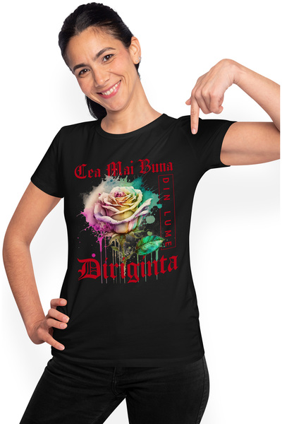 StoryGift Romania Tricou Femei Cu Textul Cea Mai Buna Diriginta, Din Lume, Fl...