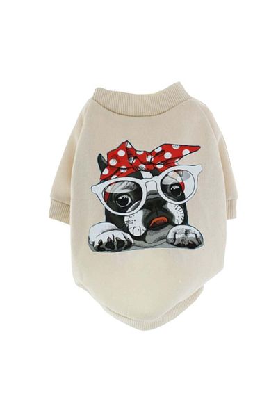 PUFO Hanorac la modă pentru câini sau pisici, bej, XL