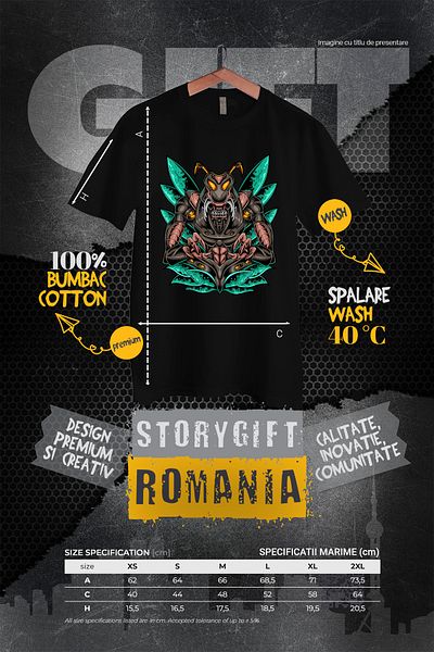 StoryGift Romania Tricou Femei Cu Insecta, Monstru, Robot, Cyberpunk, Extraterestru, Multicolor c BLK_XL