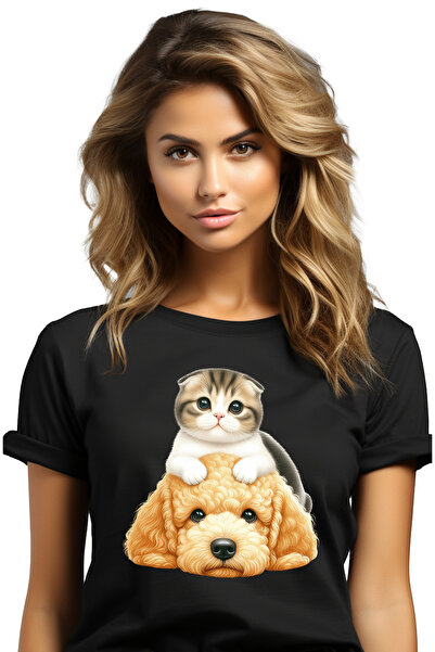 StoryGift Romania Tricou Femei cu o leoaica si un leu care se saruta, ilustra...