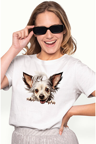 StoryGift Romania Tricou Femei cu o catelusa cu mot, ilustratie, gheare, juca...