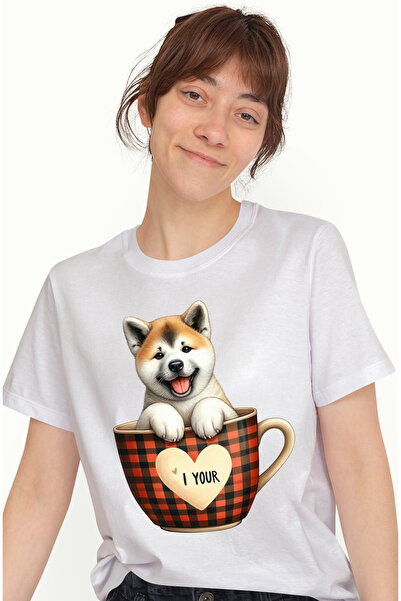StoryGift Romania Tricou Femei cu un catel Chow Chow care sta intr-o ceasca, ...