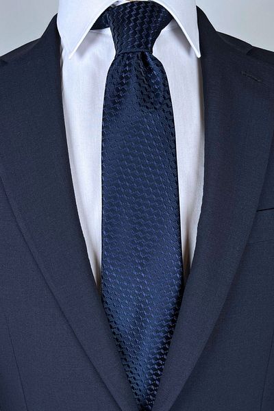 1001 Kravat Navy Blue Patterned 8 cm Wide Classic Tie