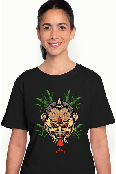 StoryGift Romania Tricou Femei Cu Masca Oni, Bamboo, Sange, Cercei, Asiatic, ...