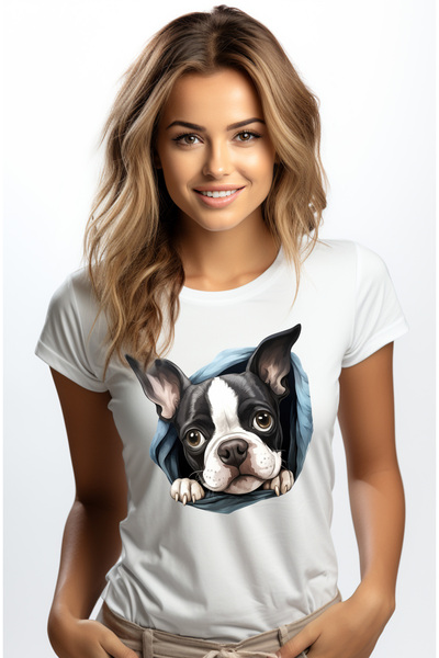 StoryGift Romania Tricou Femei cu un catel trist, ilustratie, dezamagit, scoa...