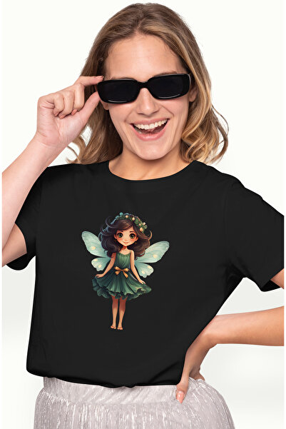 StoryGift Romania Tricou Femei cu o fetita cu aripi de zana, ilustratie, coro...