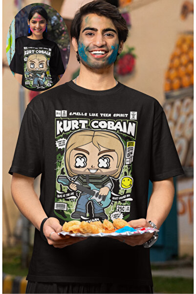 Fuddy Moda Minijaturna majica s likom vokalista Kurt Cobain Štampano, muško-ž...