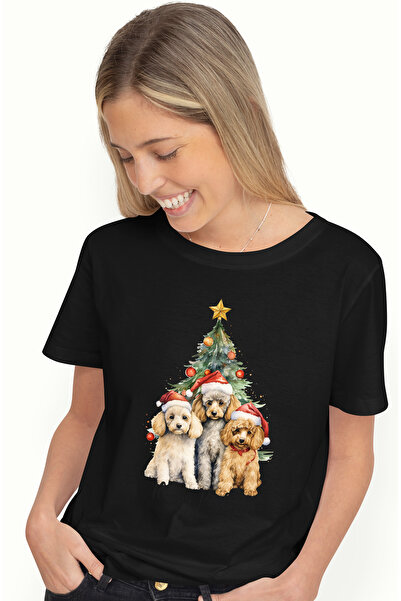 StoryGift Romania Tricou Femei cu catelusi cu mesajul "Happy Pawlidays", Crac...