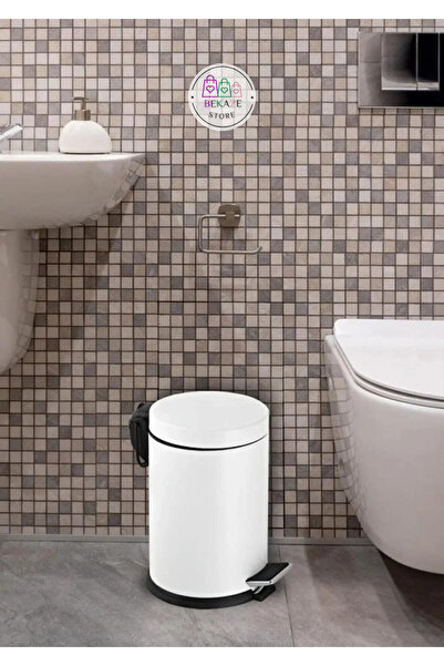 BEKAZE Paslanmaz Çelik Pedallı Banyo Çöp Kovası 3L – Mikro Boy, Sessiz Kapak