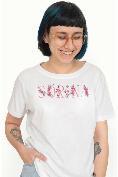 StoryGift Romania Tricou Femei Cu Numele Sorina, Floral, Colorat, Creativ, Fr...