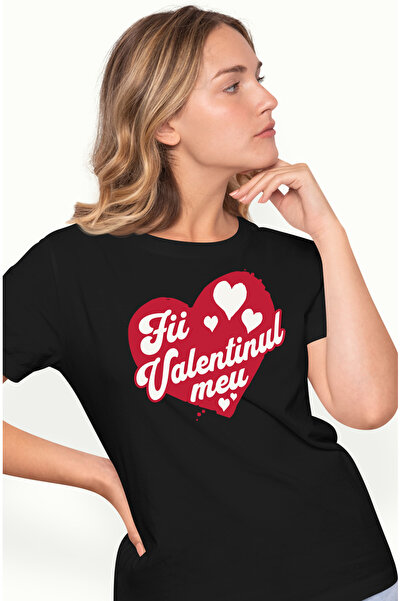 StoryGift Romania Tricou Femei fii valentinul meu cuplu Valentine's Day cu im...