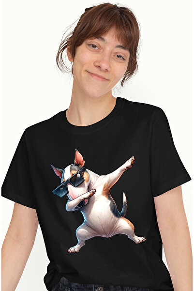 StoryGift Romania Tricou Femei cu un catel cu ochelari care danseaza, ilustra...