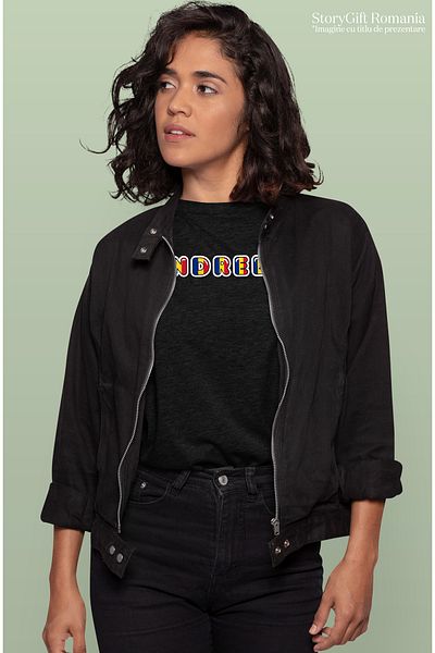 StoryGift Romania Tricou Femei Cu Numele Andreea, Romania, Suporter, Steagul Romaniei, Patriot, c BLK_M