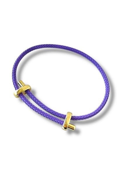 Finery by Nerrs Steel Rope Magnet Adjustable Bracelet Purple Color