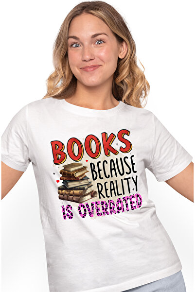 StoryGift Romania Tricou Femei cu mesajul "Books, because reality is overrate...