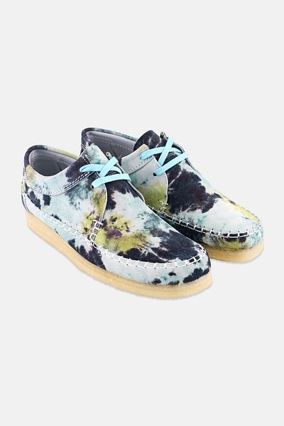 CLARKS Men Standard Weaver Tie Dye Lace Up Shoes, Mint Green/grey Combo