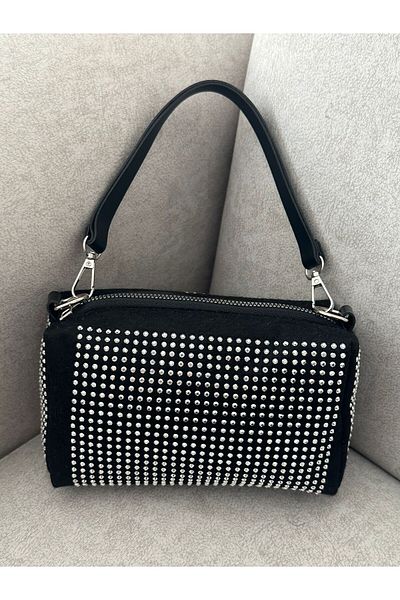 RumyaCollection Women's Mini Stone Chain Strap Hand and Shoulder Bag