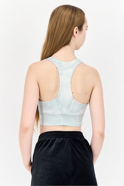 adidas Women Marble Print Padded Sports Bra, Light Grey