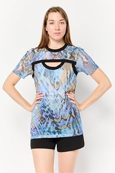 Asos Design Women Crew Neck Short Sleeve Animal Print T-shirt, Multicolor