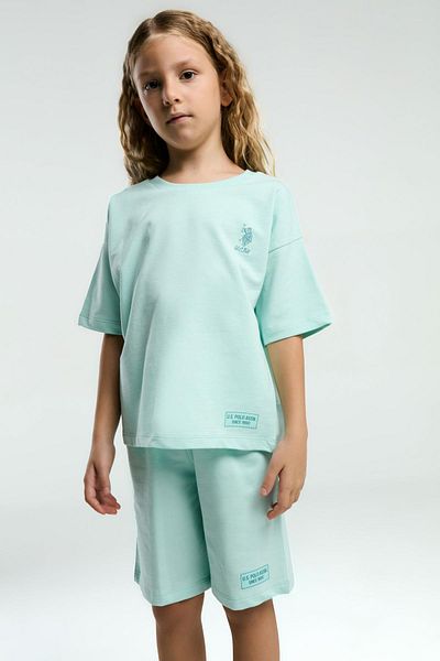 U.S. Polo Assn. U.S. Polo Assn Kids Girls Bermuda Set, 100% Cotton / 100% Cotton