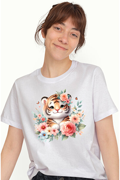 StoryGift Romania Tricou Femei cu o femela tigru, ilustratie, micuta, grasuta...