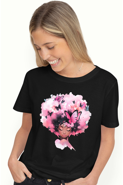 StoryGift Romania Tricou Femei cu o fetita de culoare, ilustratie, draguta, a...