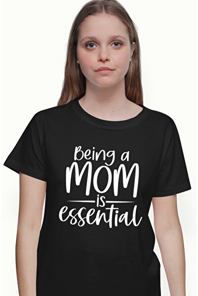 StoryGift Romania Tricou Femei cu textul "Being a mom is essential" - sa fii ...
