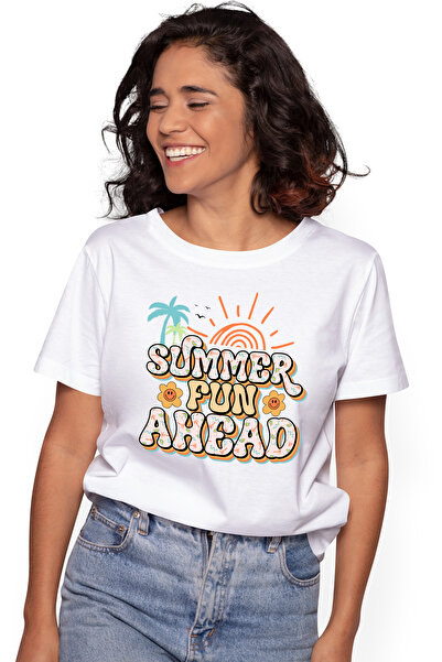 StoryGift Romania Tricou Femei cu mesajul "Summer fun ahead", vara, vacanta, ...