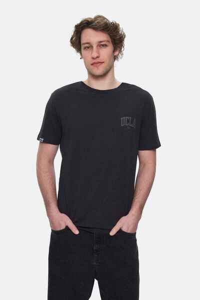 UCLA Tricou pentru bărbați TATUM, negru, cu decolteu rotund, cu potrivire standard