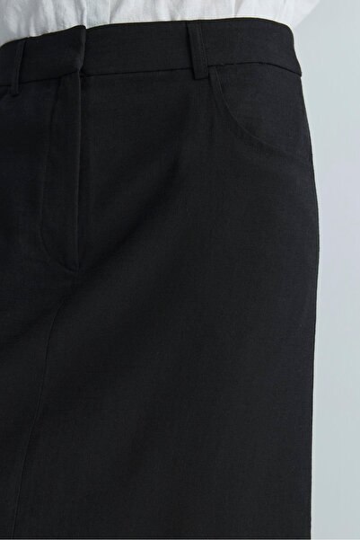 Suud Collection Black Marie Maxi Linen Skirt