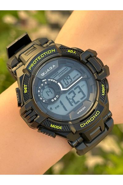 Jaga Digital 2 Years Warranty Alarm+Stopwatch+Light and Calendar 5 Atm Young Sports Men's Wristwatch Jg023