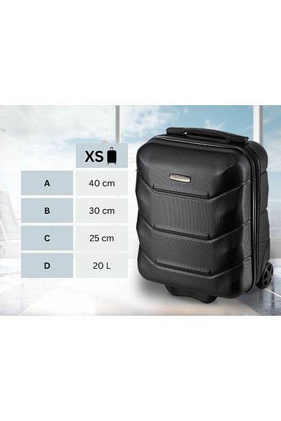 zagatto ® Troler de cabină Zg507 Abs Xs, 20l, 40x30x20 cm, negru, compatibil cu Wizz Air