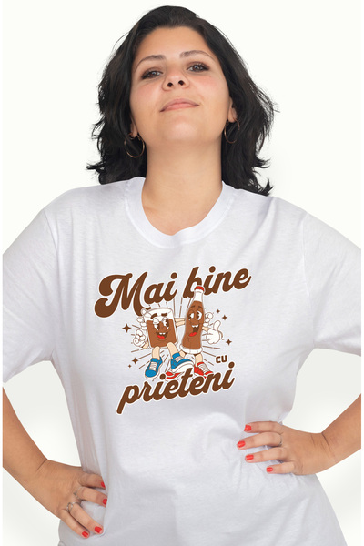 StoryGift Romania Tricou Femei Pahar si sticla combinatia perfecta cu imprime...