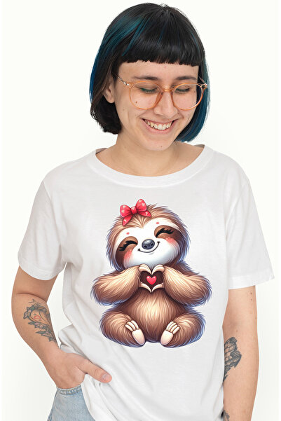 StoryGift Romania Tricou Femei cu o femela sloth/lenesa care face un semn in ...