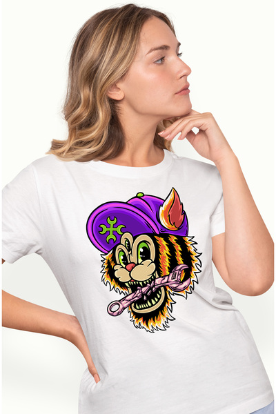 StoryGift Romania Tricou Femei Cu Tigru, Cheie, Palarie, Monstru, Multicolor ...