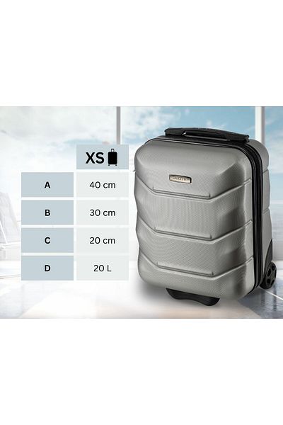 zagatto ® Troler de cabină Zg507 Abs Xs, 20l, 40x30x20 cm, gri, compatibil cu bagajele de mână Wizz Air
