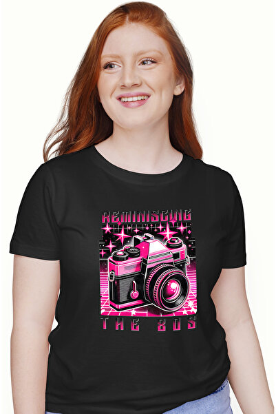 StoryGift Romania Tricou Femei cu mesajul "Reminiscing the 80's", ilustratie,...