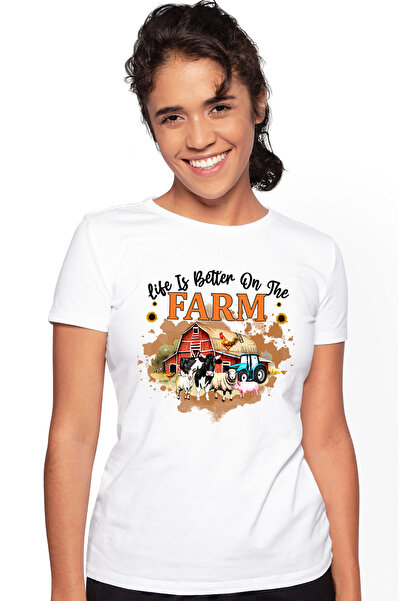 StoryGift Romania Tricou Femei cu ferma cu mesajul "Life is better on the Far...