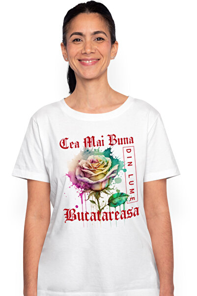 StoryGift Romania Tricou Femei Cu Textul Cea Mai Buna Bucatareasa, Din Lume, ...