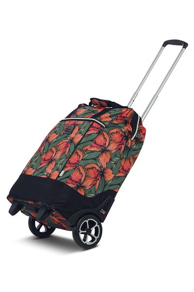 Punta Shopping Bag With Wheels F10303, 62 X 38 X 28 Cm, 40 L, Green/Orange