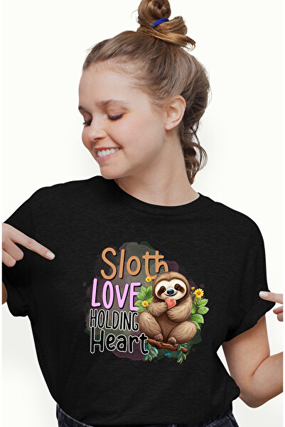 StoryGift Romania Tricou Femei cu animalul sloth/lenes cu mesajul "Sloth Love...