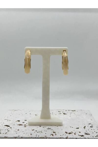 lysiaaccessory Reçine Detaylı Gold Tasarım Küpe