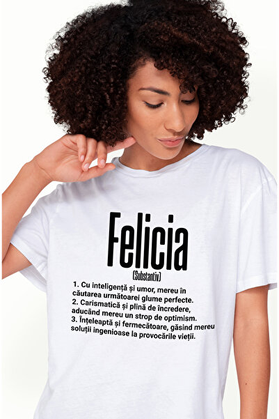 StoryGift Romania Tricou Femei Cu Numele Felicia, si Mesaj Motivational, Glum...