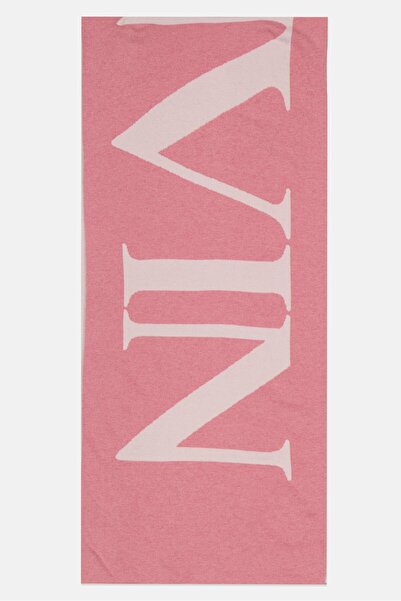 Lanvin وشاح نسائي للطقس البارد بشعار العلامة التجارية 200 × 40 سم، وردي