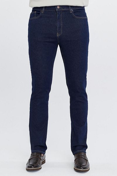 CEDY DENIM Ανδρικό τζιν ψηλόμεσο ελαστικό ακατέργαστο μπλε - κανονική εφαρμογή Jean Martin C336
