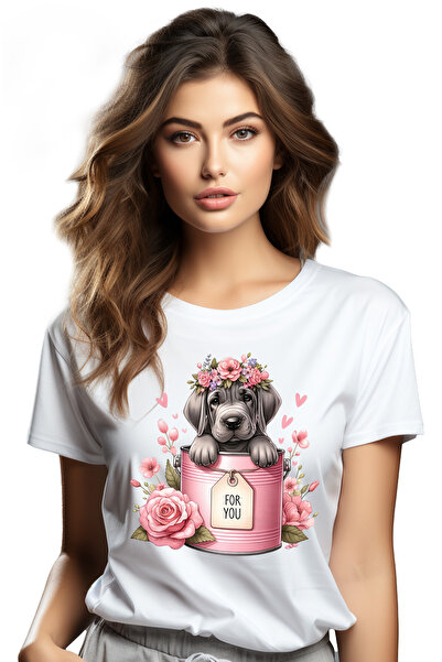 StoryGift Romania Tricou Femei cu un catel gri rusinos care iese dintr-o cons...