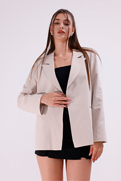 LA PANTE Κρεμ μπλέιζερ με επένδυση εσωτερικά