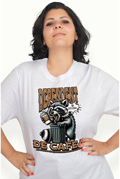 StoryGift Romania Tricou Femei Dependent de cafea fara cafea fara oameni cu imprimeu pe Fata, 100% WHT_S