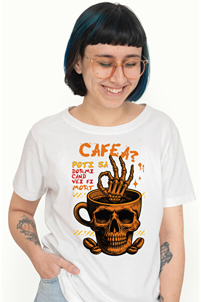 StoryGift Romania Tricou Femei Cana de cafea cu forma cap de craniu, coffe cu...