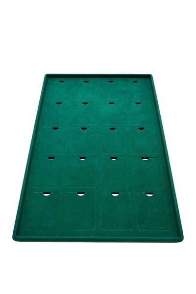 MeGass Dekor Roman Model Vertical Suede Fabric Green 34-24 cm Set of Three Table Stand with Legs